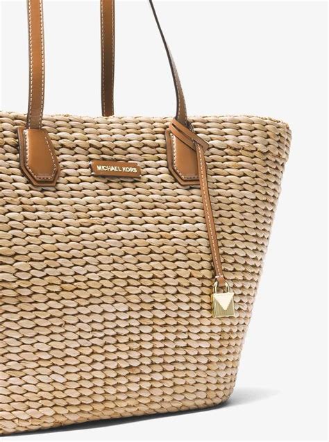 michael kors malibu straw bag|Malibu Large Straw Tote Bag .